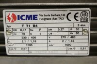 ICME T 71 B4 Elektromotor + Bonfiglioli MVF 49F1 Getriebe used