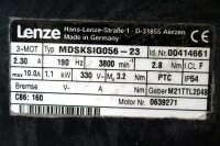 Lenze MDSKSIG056-23 Servomotor 1.1kW 3800/min + GST04-2Y-VCR Getriebe used
