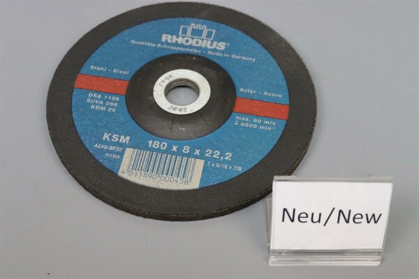 Rhodius Schruppscheibe Stahl KSM 180x8x22,2 8600 rpm Unused DSA1126