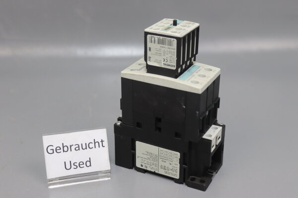 Siemens 3RT1034-1AP04 Leistungssch&uuml;tz + 3RH1921-1HA22 Hilfsschalterblock used