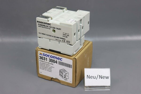 Socomec Fuserbloc CD 14x51 3x32A Lasttrennschalter mit Sicherung Unused OVP
