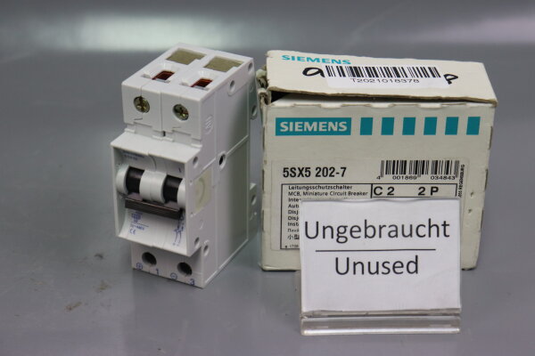 Siemens 5SX52 202-7 2-Polig Leistungsschutzschalter 5SX52-C1 Unused OVP