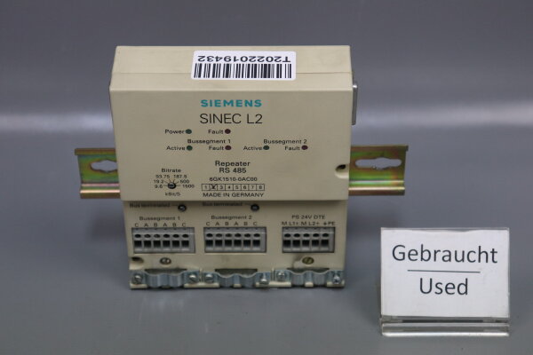 Siemens Sinec L2 Repeater RS485 6GK1510-0AC00 E-Stand 2 Used