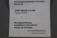 Jumo MIDAS C18 SW Druckmessumformer 401012 TN00574893 0,6bar 10-30VDC Unused
