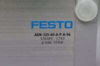 Festo ADN-125-60-A-P-A-S6 Kompaktzylinder 536393 Serie: C743 pmax: 10 bar Unused