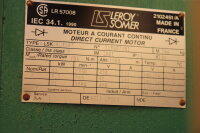 Leroy Somer LSK 1604S07 Gleichstrommotor LSK1604S07 51KW 206Nm Unused