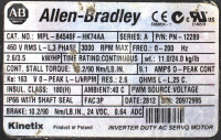 Allen Bradley MPL-B4540F-HK74AA 2.6/3.5kW/HP Servomotor...