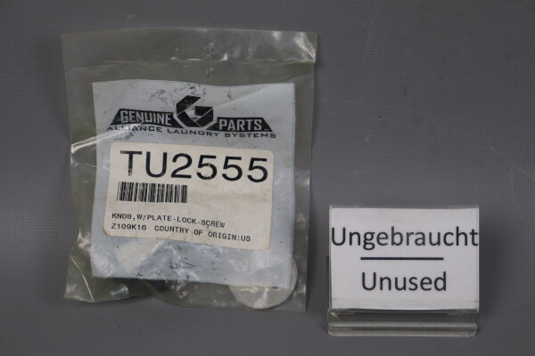 Alliance Laundry Systems TU2555 Knob W/plate - Lock Screw Unused