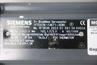 Siemens 1FT5036-1AK71-3EB0 Servomotor 1FT50361AK713EB0 1,3Nm 9000rpm Used