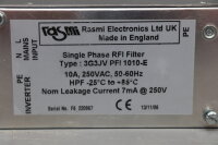 RASMI ELECTRONICS Ltd UK 3G3JV PFI 1010-E Single Phase RFI Filter used
