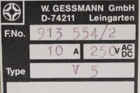 W. GESSMANN V5 10A 250V VerbundantriebUsed