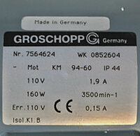 Groschopp KM 94-60 Getriebemotor WK 0852604 160W 3500rpm...