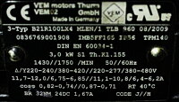 ST&Ouml;BER Getriebemotor Nr.1987417 Typ K402AG0280D100L4 + VEM Motor B21R100LX4 unused