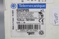 Telemecanique GV2P05 Motorschutzschalter 0.63-1A 021344 sealed