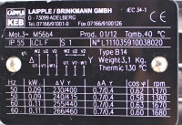 Laipple KEB M56b4 Motor 0,11kW + PB55 Planetengetriebe i=5,25 Used