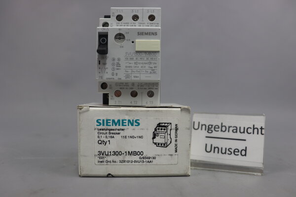 Siemens 3VU1300-1MB00 E-Stand:01 Leistungsschalter 0,1-0,16A unused OVP