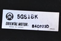 Oriental Motor 5GS18K Getriebe 840223D Unused