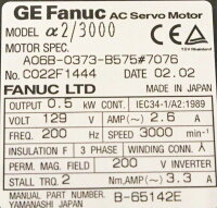 GE Fanuc A06B-0373-B575#7076 AC Servo Motor 0,5kW 3000rpm Unused