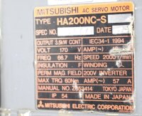 Mitsubishi HA200NC-S Servomotor Unused (connector damaged)
