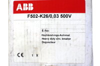 ABB F502 K26 Hochleistungsautomat Typ F500C 0,03A 500V...